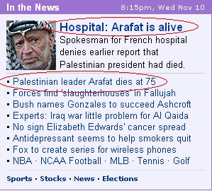 arafat death focus on israel