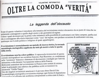 Bergamo: volantini negazionisti nella Giornata della Memoria