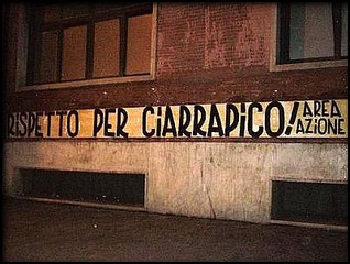 Roma: striscione in onore di Ciarrapico