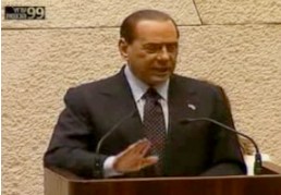 Berlusconi alla Knesset: ”Reazione ‘giusta’ per i missili di Hamas lanciati da Gaza”