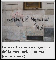 Roma: scritte antisemite contro la Giornata della Memoria nel Rione Monti
