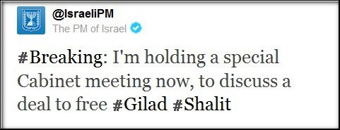 Breaking News: raggiunto accordo per la liberazione di Gilad Shalit